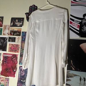 Club Monaco white long sleeve button up dress